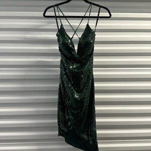 Shimmery Green Holiday/Party Dress